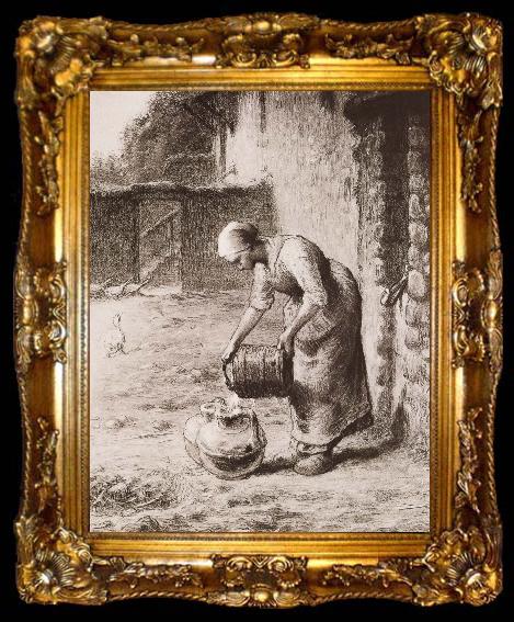 framed  Jean Francois Millet Woman, ta009-2
